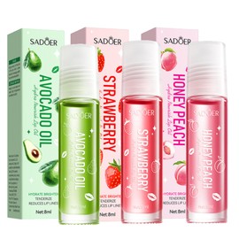 3PCS Lip Gloss Sets for Teenage Girls, Lip Oil Kit Fruit Hydrating Plumping Lip Balm Lip Glow Oil, Moisturizing Roll on Liquid Lipstick Lip Care Set Lipgloss Make up Gifts for Women and Girls