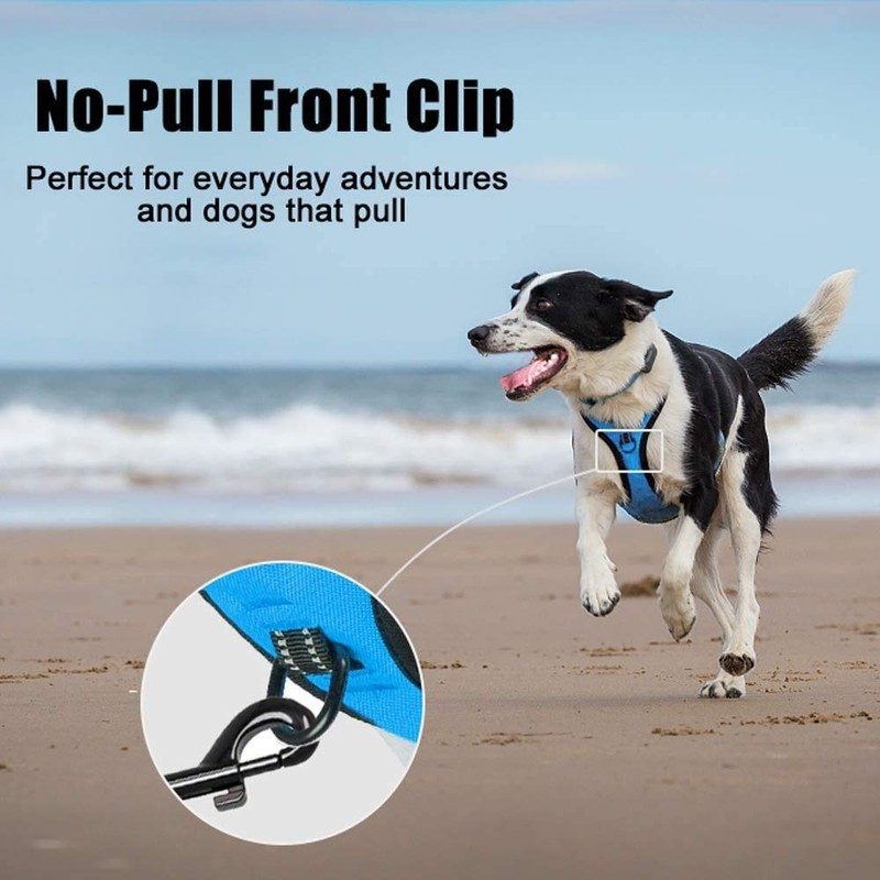 PoyPet No Pull Dog Harness, Reflective Vest Harness with 2