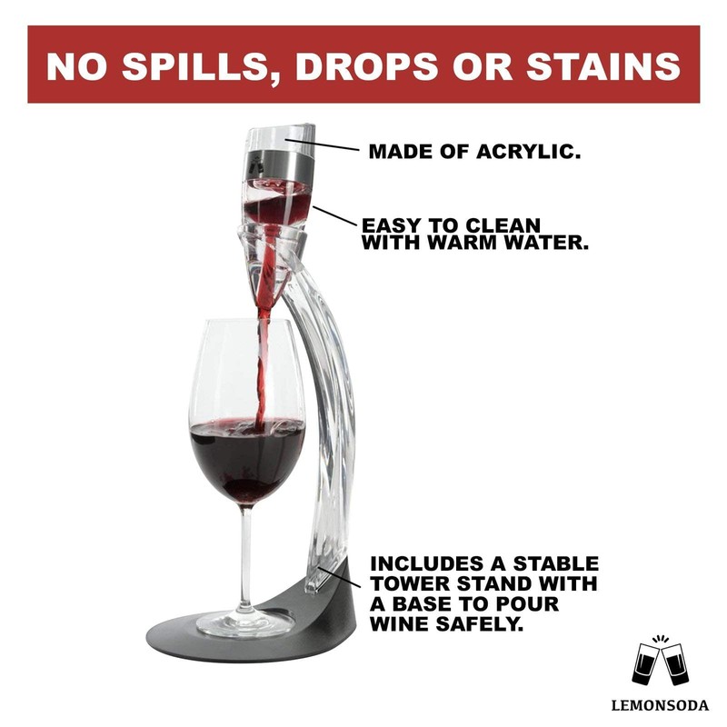 LEMONSODA Wine Aerator Pourer - Elegant Wine Aerator with Stand