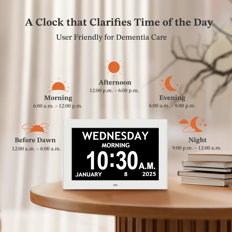 10.1'' Digital Clock, 1280*800p HD Extra Large Display, Dementia Clock