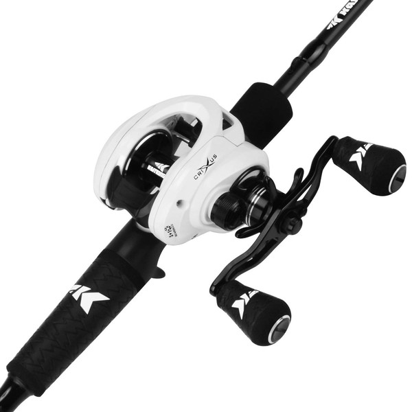 KastKing Crixus Fishing Rod and Reel Combo, Baitcasting, 6ft 6in, Med Heavy, Right Handed,2pcs