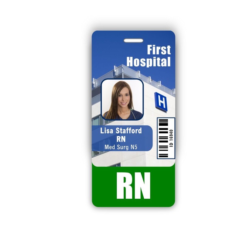 RN Badge Buddy Vertical w/Height & Weight Conversion Charts (Green)