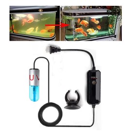 Aquarium UVC Clean Light Algae Clear Green Bloom Clean Fish Tank UVC Water Clean Lamp for Sump Pond Filter Tank (3W with Timer)