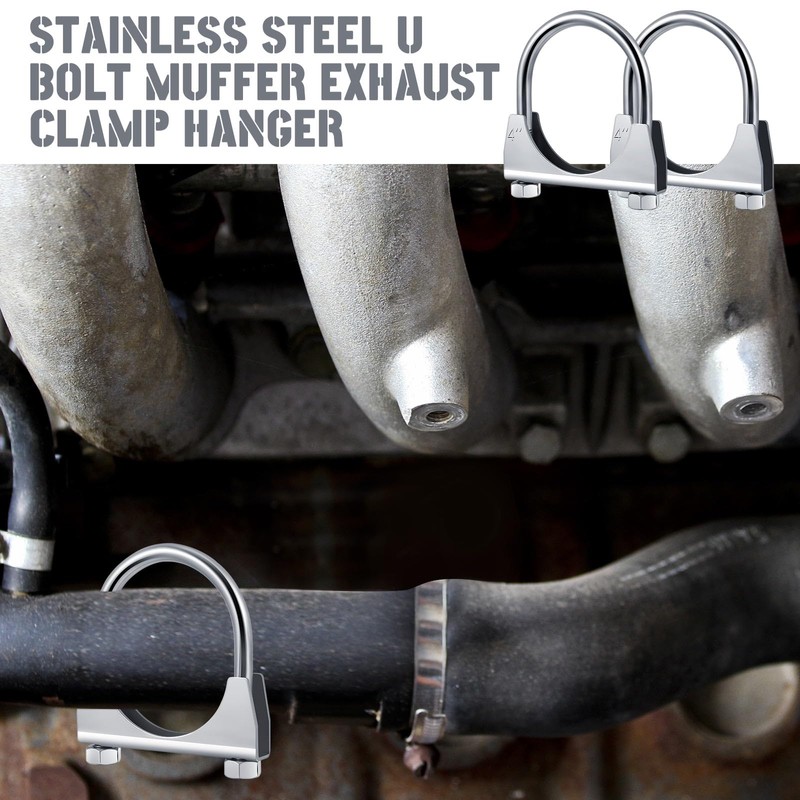Datanly 4 Pcs 4" Exhaust Clamp Heavy Duty U-bolt Exhaust