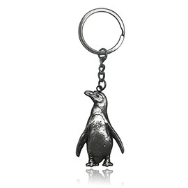 Sonoran Souvenirs Penguin Keychain Arctic Animal Gift Metal Polar Animal Theme Keyring Silver
