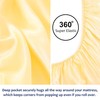sourcing map Satin Fitted Sheet, Solid Silky 12" Deep Pocket