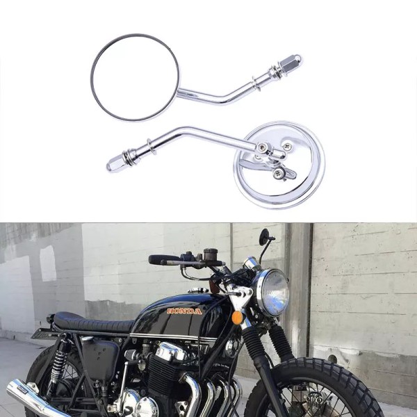 JMCT MOTOR Motorcycle Classic Retro Round Rear View Mirror For