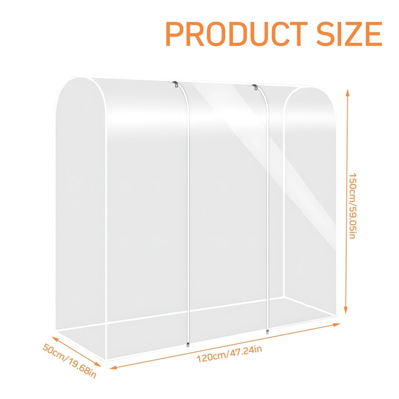 Wisebom Protective Cover for Clothes Rack, Thicker PEVA Garment Bag,