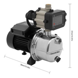 CUBELLIN Shallow Well Pump 1.5HP 1200 GPH Irrigation Jet Pump 115V Automatic Water Booster 157.48Ft Lift Water Pressure Booster Pump Water Transfer Pump for Garden, Farmland