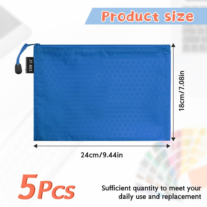 LUHIUMOYA A5 Document Wallet, Waterproof Document Bag with Zip, Bag