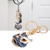 6pcs Lion Dance Keychains Cute Funny Exquisite Metal Rhinestone Chinese
