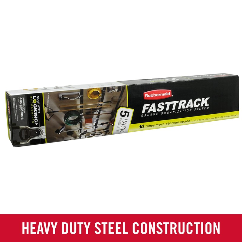 Rubbermaid FastTrack Garage Storage Utility Hooks 5 Piece Black All