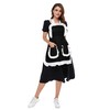 LilMents Women's Ruffles Outline Retro Pockets Apron Kitchen Cooking Cleaning