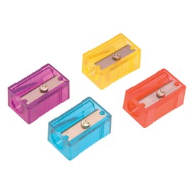 Helix Plastic One Hole Sharpener (Pack of 10 in Assorted Colours)