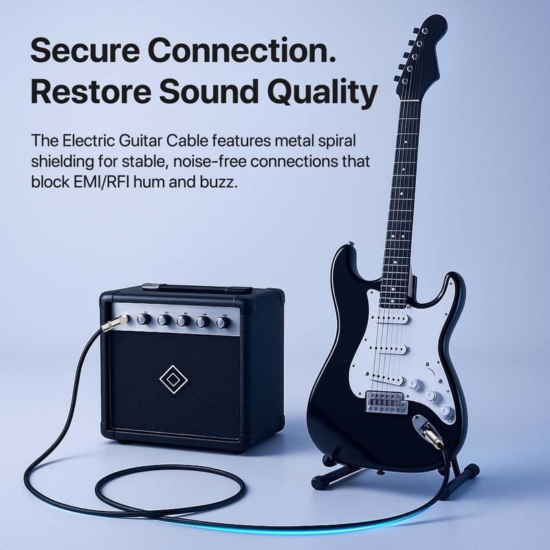 GOGHOST 2M Short Guitar Cable Amp Chord Electric Bass Amplifier