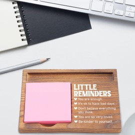 Little Reminders Sticky Note Holder, Encouraging Desk Organizer for Mental Wellness, Self-Care Inspirational Gift for Women, Friends, Self-Stick Note Pad Holders EDP119