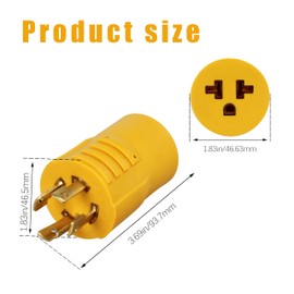 30 Amp to 20 Amp 240V Generator Adapter Plug, NEMA L14-30P Male for NEMA L14-30P to 5-15/20R or 6-15/20R,3A 04-Prong Locking Generator L14-30P to 5-15R 5-20R 6-15R 6-20R for EV Charging, HVAC