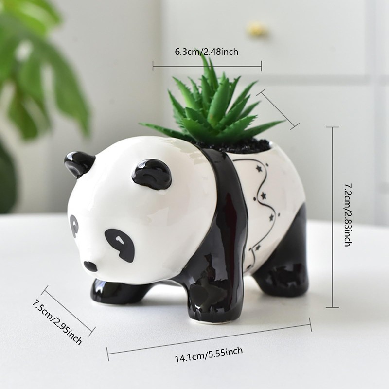 Half Forest Panda Ceramic Flower Pot Succulent Pots Creative Cartoon