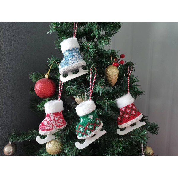 8Pcs Christmas Ornaments Boots -DIY Shoes Tree Hanging Ornament 8x7cm