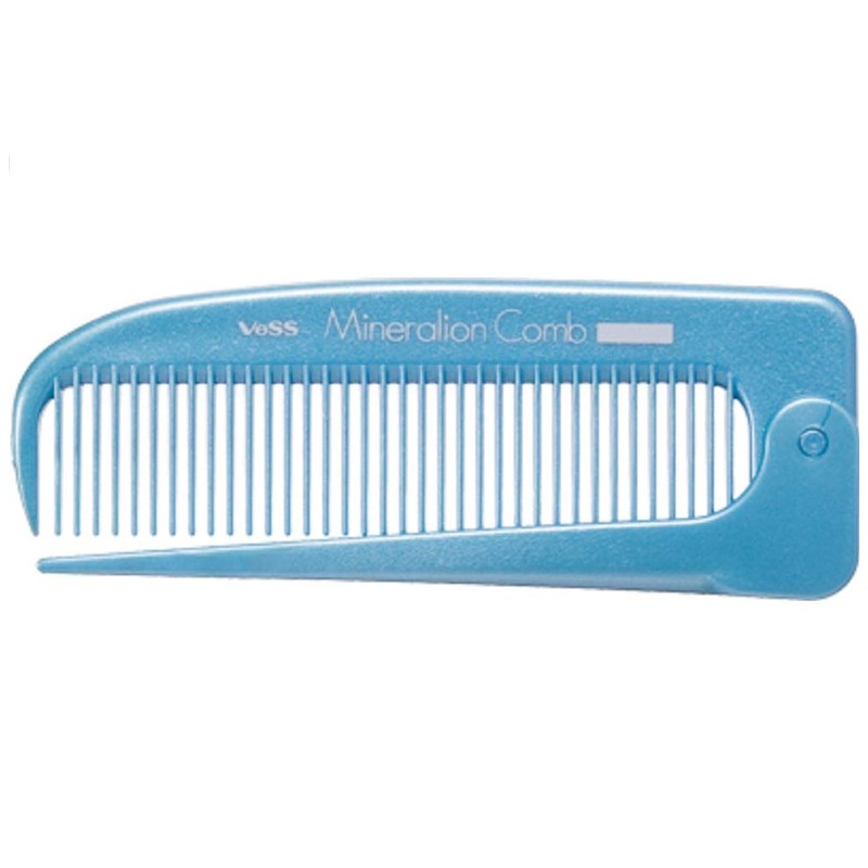 Bess Mineral Ion Comb, Thin Folding Comb, Blue, 1 Piece