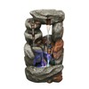 Hi-Line Gift Ltd. Stone Waterfall Fountain W/ 4 RGB LEDs,