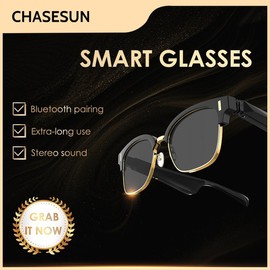 Wireless Smart Glasses, Fashionable UV Protection Sunglasses, Compatible with iOS and Android,Supporting Bluetooth Connectivity, music playback,and Phone Calls.Suitable for Office,Driving and Outdoors,Ideal Gift for Man and Woman Wireless Smart