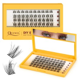 QUEWEL DIY Lash Extensions 60Pcs Eyelash Clusters Mix 10-16mm 3D Lash Clusters Soft and Comfortable Cluster Lashes Easily Create Natural Effects At Home(MIX10-16mm-LTM02)
