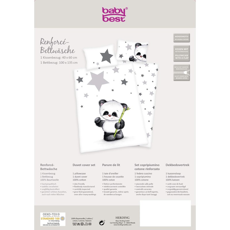 Herding Panda Bed Linen Set, Pillowcase 40 x 60 cm,
