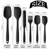 JORMEY Black Kitchen Spatula, 6-Piece Silicone Cooking Utensil Set -
