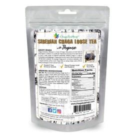 Siberian Chaga Mushroom Loose with Thyme 4 Oz. (113g.) Caffeine Free, Natural Immune System Booster and Body Healer