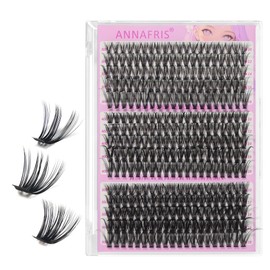 ANNAFRIS Cluster Lashes 30D+40D+50D Individual Eyelashes 300Pcs False Lashes Individual Cluster DIY Lash(30D+40D+50D)