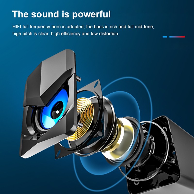 V-158 Mini Desktop Computer Speaker Super Bass Subwoofer 3.5mm Wired