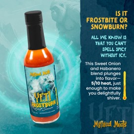 Mythical Meats Yeti Frostburn Hot Sauce - Sweet Onion & Habanero Blend, Gluten Free, Non GMO, 5/10 Heat