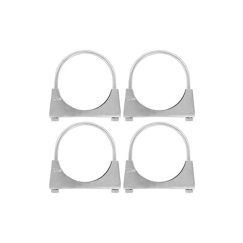 Set of 4 U Bracket Pipe Clamps M8 x 102