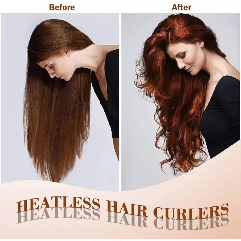 RUMI-MERCADO Curly Ondas En Cabello Rizos Sin Calor Tubo +2