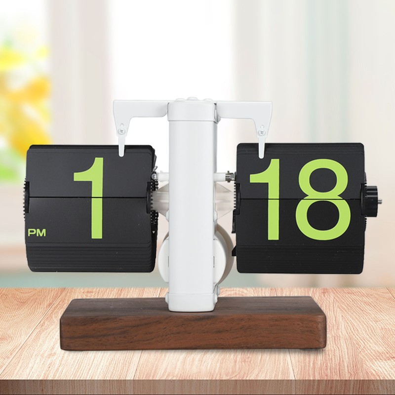 Digital Flip Clock 12h Single Sided Large Numbers Automatic Retro