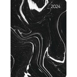 Mini Book Calendar Style Marble 2024 - Pocket Calendar A6 - Marble - Day By Day - 352 Pages - Note Book - Alpha Edition