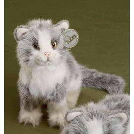 Förster Stofftiere 3278 Katze grau/weiß sitzend 20 cm hoch