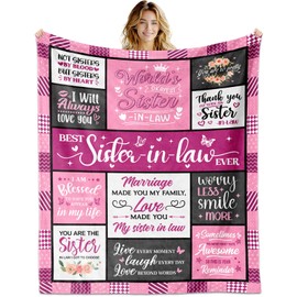 YDAISCU Sister in Law Gifts Throw Blanket 60"X50", Sister in Law Birthday Gifts, Birthday Gifts for Sister in Law, Gifts for Sister-in-Law, Sister in Law Christmas Wedding Gifts