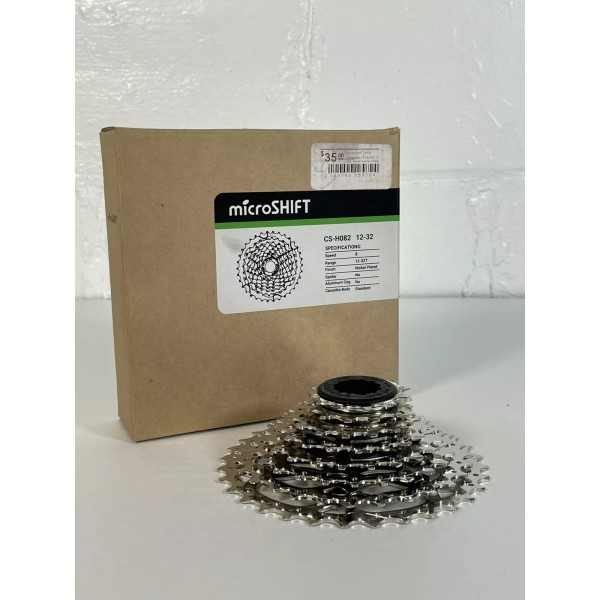 MicroSHIFT 8 Speed Cassette CS-H082, 12-32t, Silver, SRAM + SHIMANO