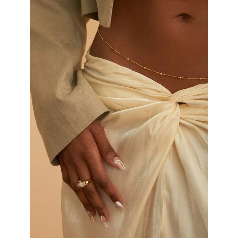 ASCOMY Waist Chains for Women 14K Gold Plated Body Chains