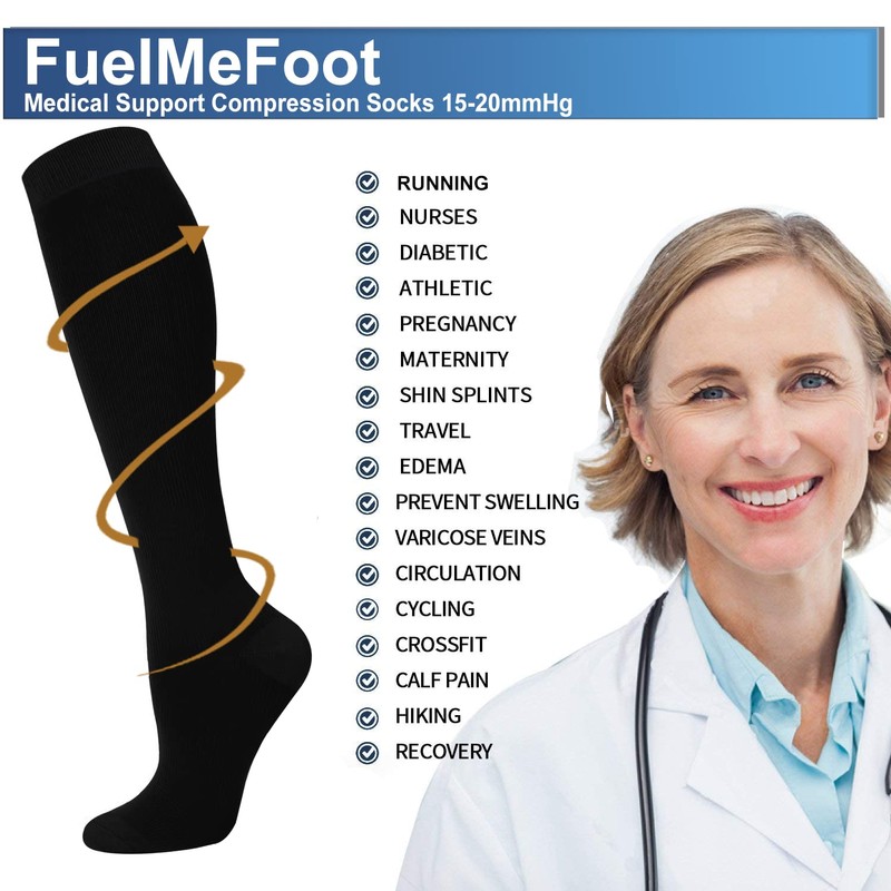 FuelMeFoot 3 Pack Copper Compression Socks - Compression Socks Women
