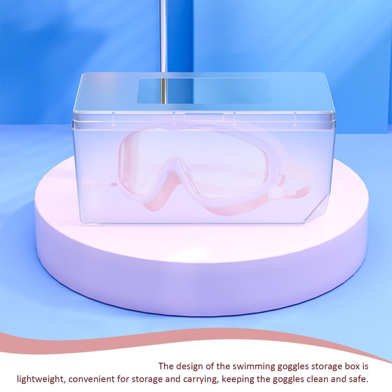 TYFGRT 1 Stück Kinderbrille, 1 Stück Schwimmbrillen-Aufbewahrungsbox, 1 Stück Badekappe,