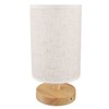 LED Bedside Lamp Touch Control Wood Nightstand Lamp Desk Cabinet