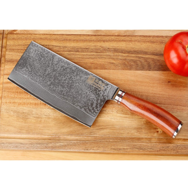 SUNLONG Meat Cleaver 7 inch Chinese Vegetable Cleaver -Japanese Hammered