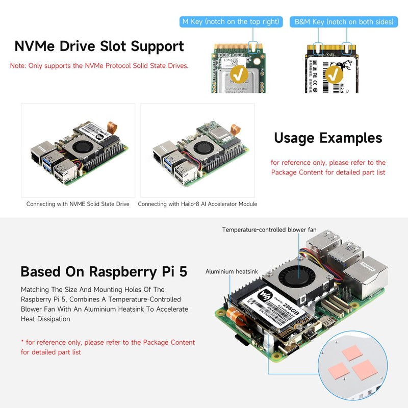 Waveshare PCIe to M.2 Adapter Board (E) for Raspberry Pi