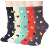 Chalier Womens Funny Socks Cozy Cute Printed Patterned Fun Sock