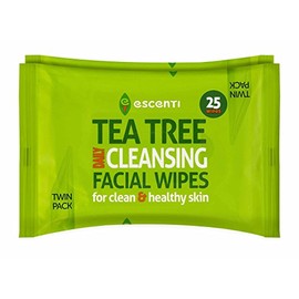 Escenti Tea Tree Daily Cleansing Facial Wipes Twin Pack
