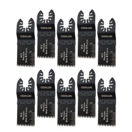 Oshlun MMC-1010 Precision Japan HCS Oscillating Tool Blade, 1-1/3-Inch, 10-Pack