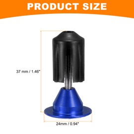 HARFINGTON Bike Handlebar End Plugs Aluminum Bar End Caps 24-35mm Adjustment Expanding Locking with Screw for MTB Road BMX Fixed Gear Bike, Blue